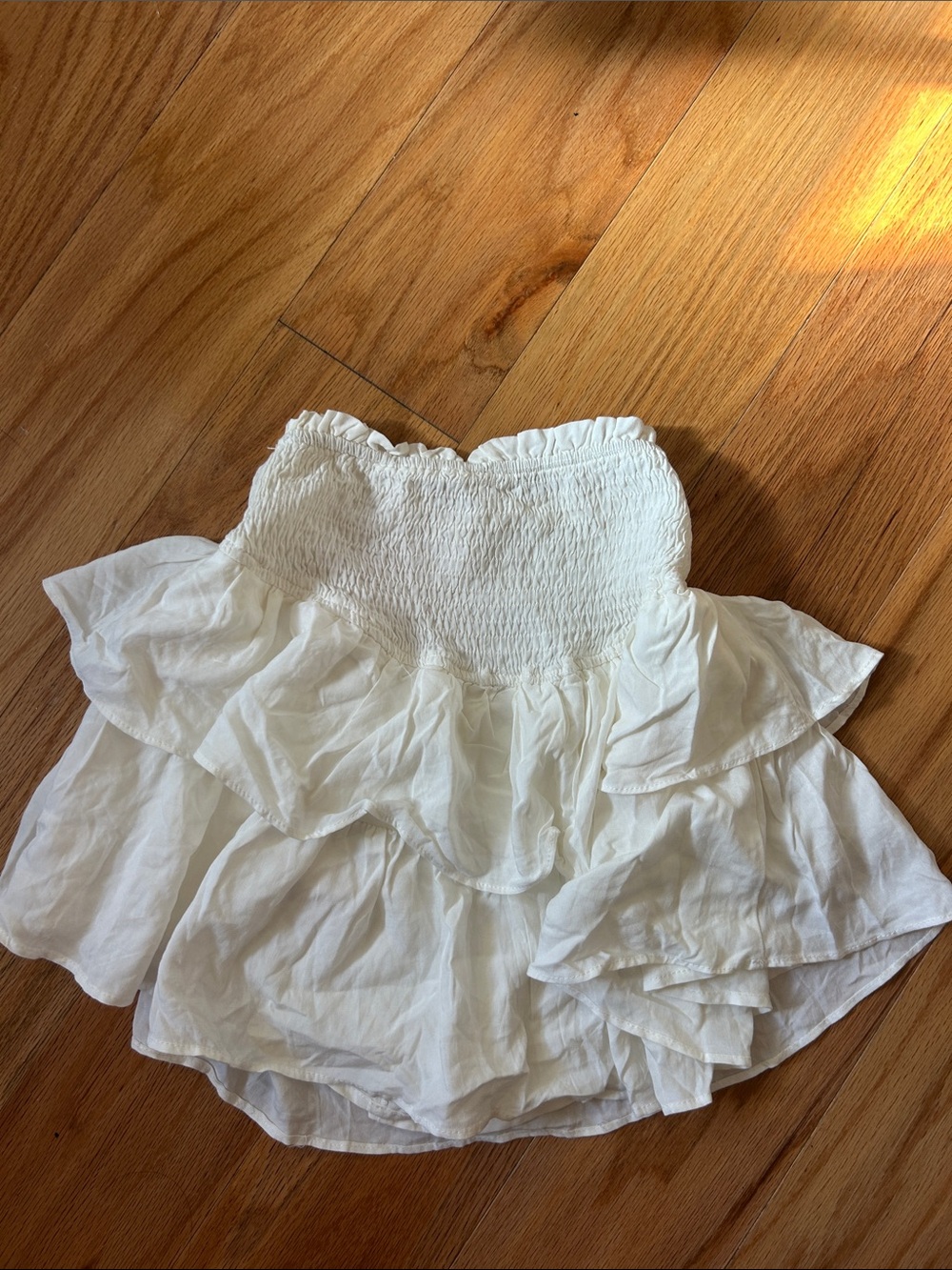 Womens White Ruffled Tiered skirt